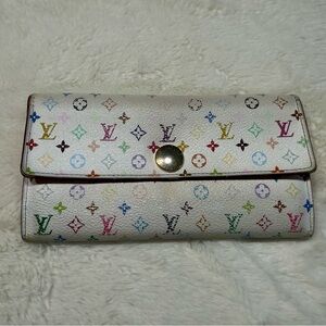 Louis Vuitton White Multicolor Murakami Monogram Wallet